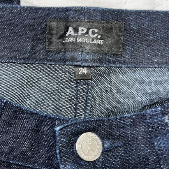 A.P.C Jean Moulant Classic Slim Straight Skinny Denim Jeans Dark sz 24 - Picture 3 of 5